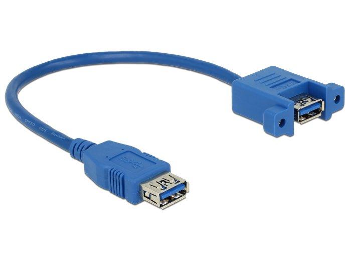 Image of 0.25m 2xUSB3.0-A USB Kabel 0,25 m USB 3.2 Gen 1 (3.1 Gen 1) USB A Blau