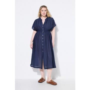 Abito maxi dal taglio svasato con abbottonatura e maniche lunghe