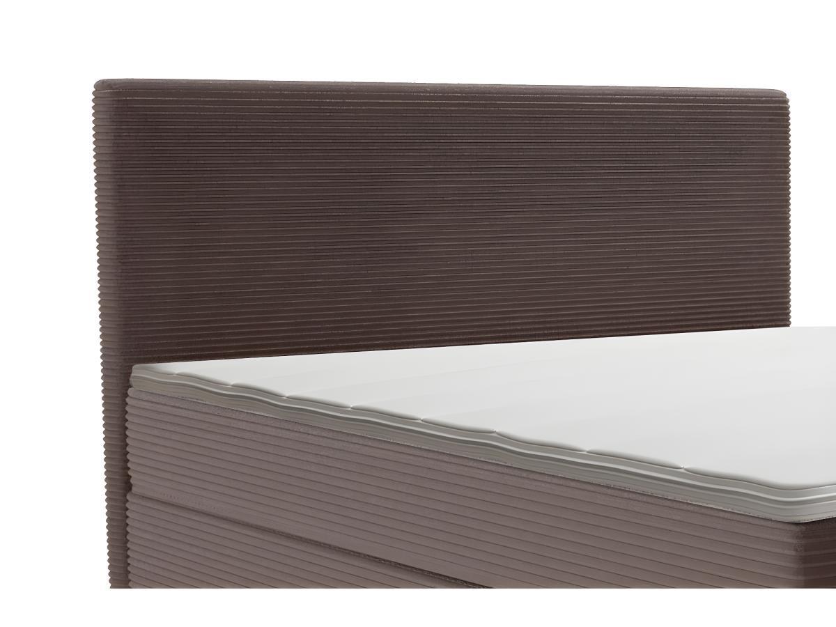 Ysmée Ensemble complet boxspring tête de lit + sommier + matelas + surmatelas - 180 x 200 cm - Velours côtelé - Marron - NARA de YSMÉE  