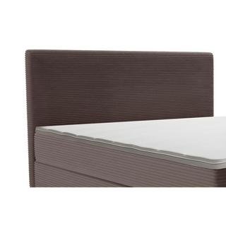 Ysmée Ensemble complet boxspring tête de lit + sommier + matelas + surmatelas - 180 x 200 cm - Velours côtelé - Marron - NARA de YSMÉE  