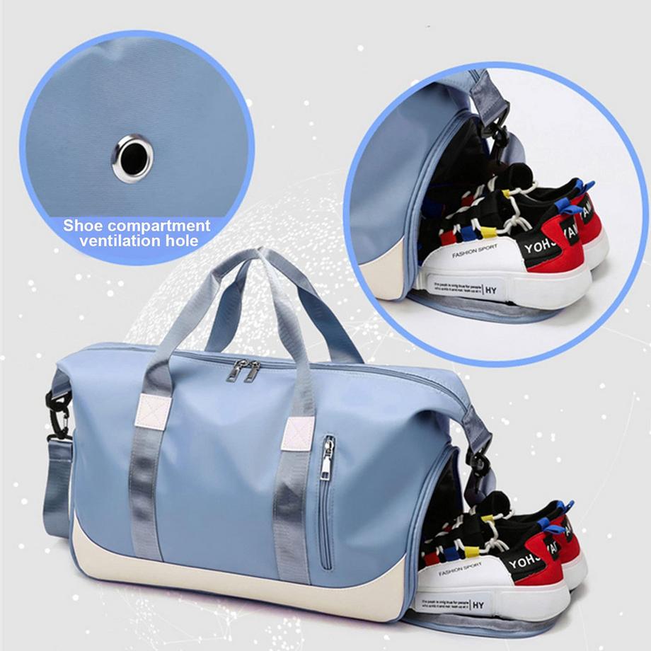 Only-bags.store Sac de sport avec compartiment à chaussures et compartiment humide  