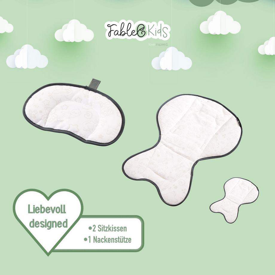 FableKids  2in1 Hochstuhl Wippe NOA 6-36 Monate | Klappbar Schreisensor | USB-Port 