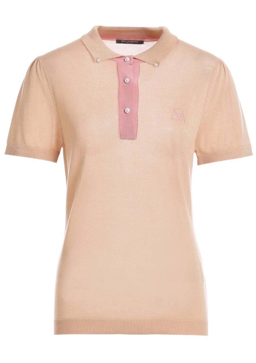 Image of Chices Zweifarbiges Tencel-poloshirt Für Damen Damen Beige M