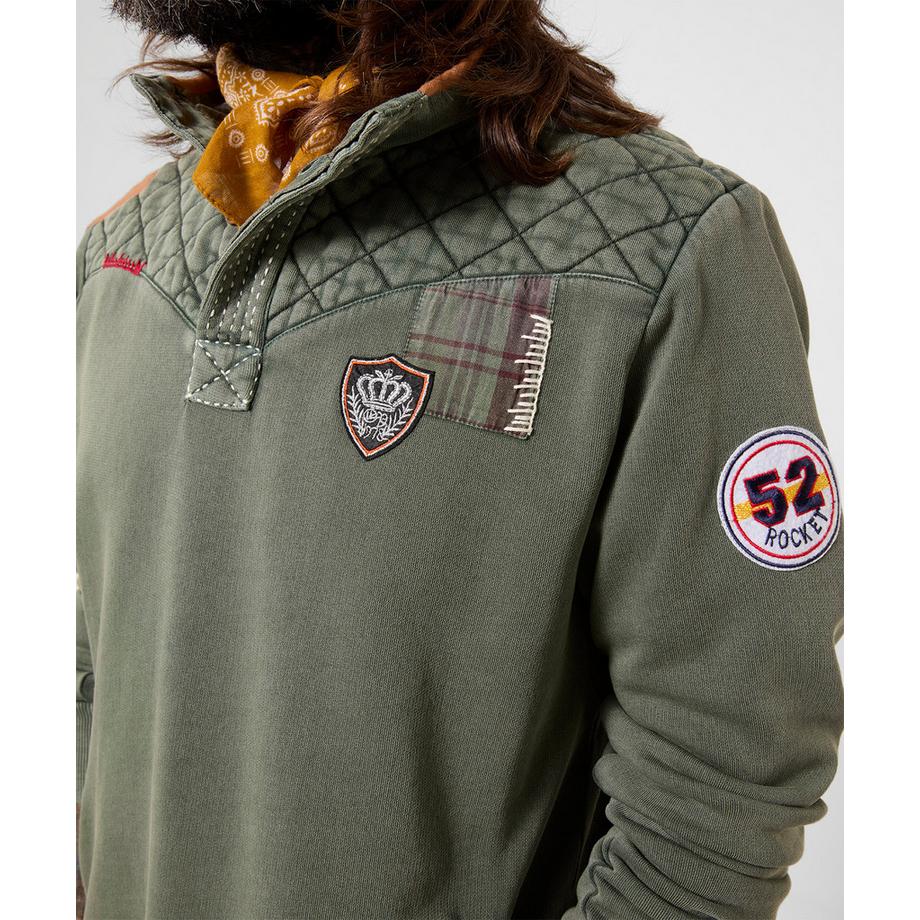 Joe Browns Stehkragen-Sweatshirt mit Aufnähern im Custom-Look  