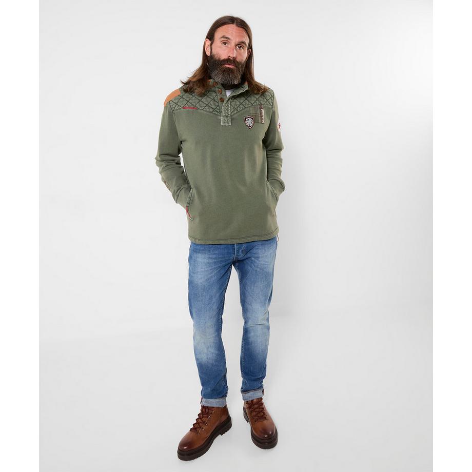 Joe Browns Stehkragen-Sweatshirt mit Aufnähern im Custom-Look  