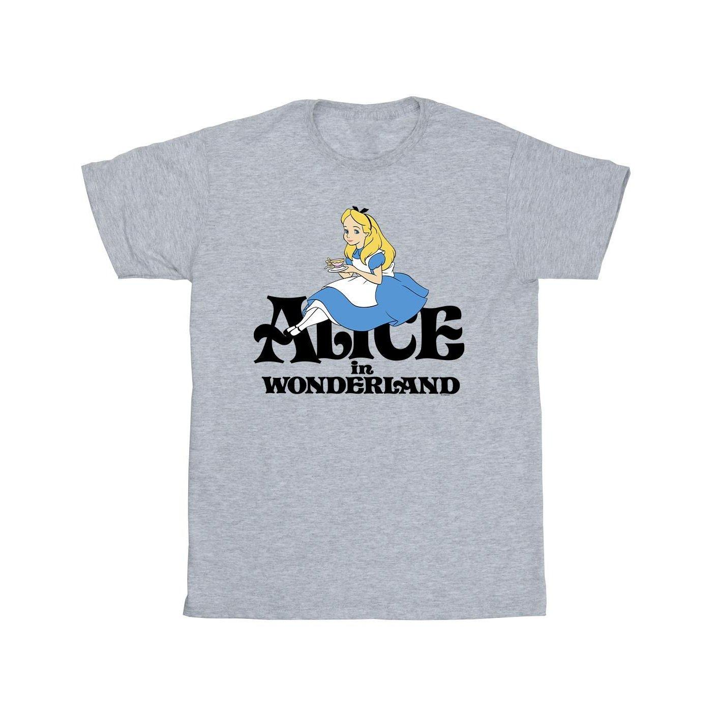 Image of Alice In Wonderland Tea Drinker Classic Tshirt Herren Grau XL