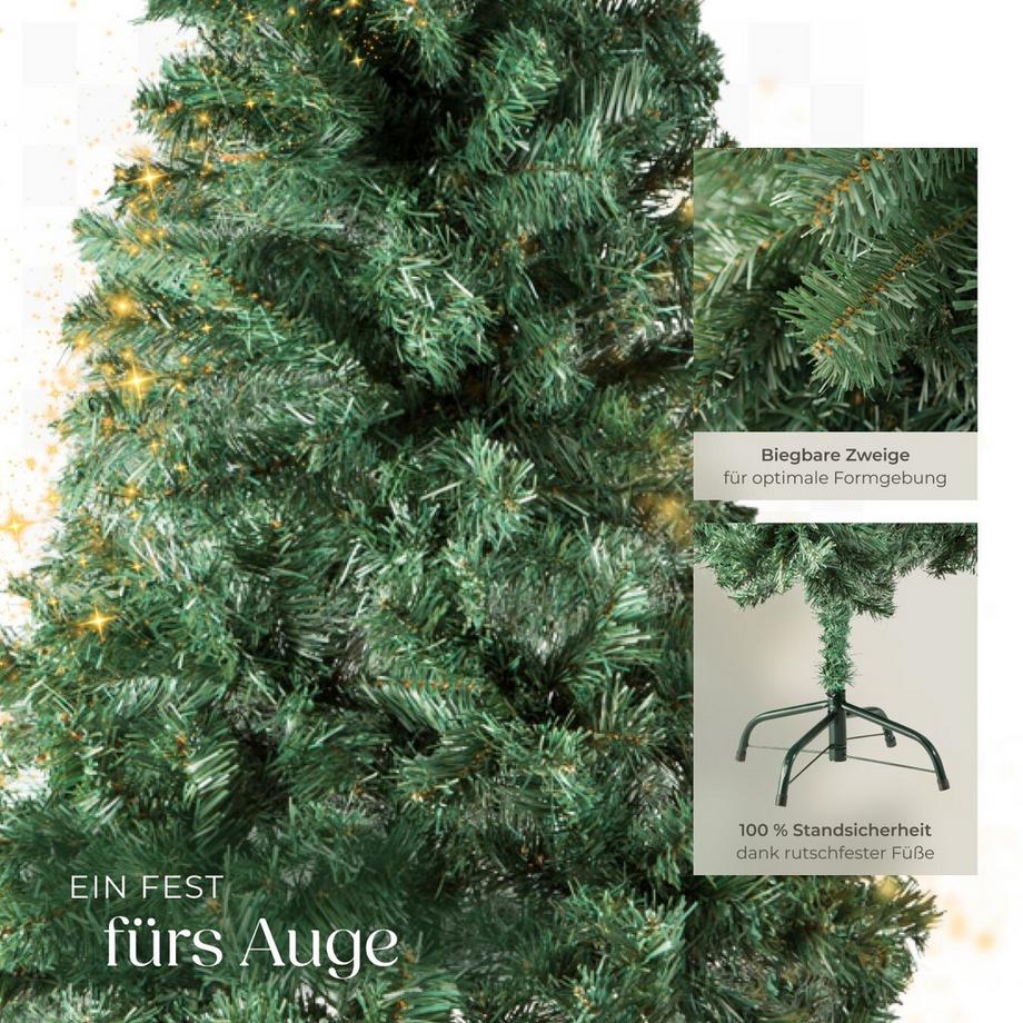 Tectake Albero di Natale artificiale verde con sostegno in metallo  