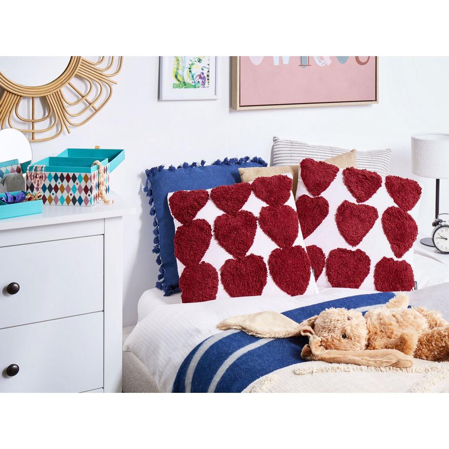 Beliani Dekokissen 2er Set aus Baumwolle Modern MINGORA  