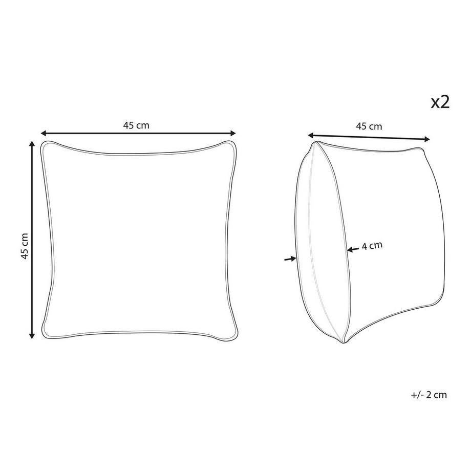 Beliani Dekokissen 2er Set aus Baumwolle Modern MINGORA  