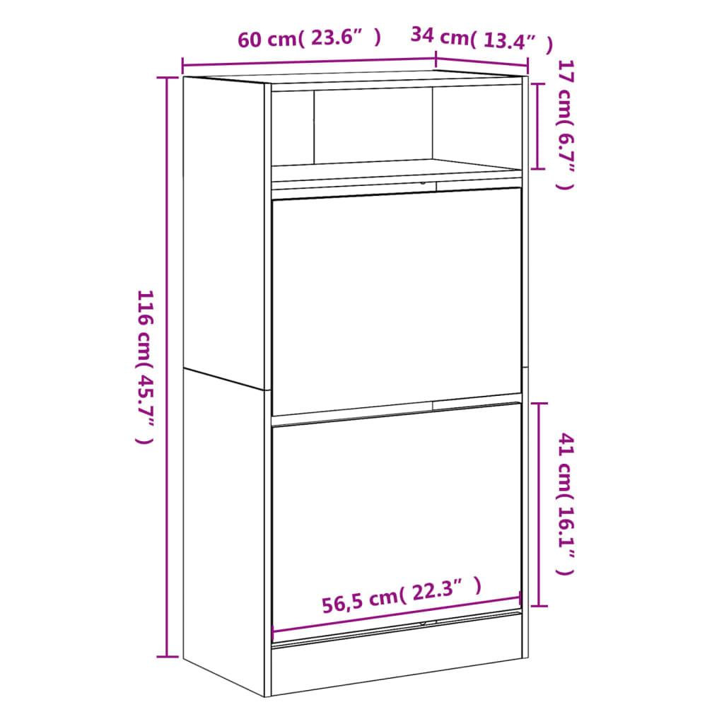 VidaXL Armoire à chaussures bois d'ingénierie  