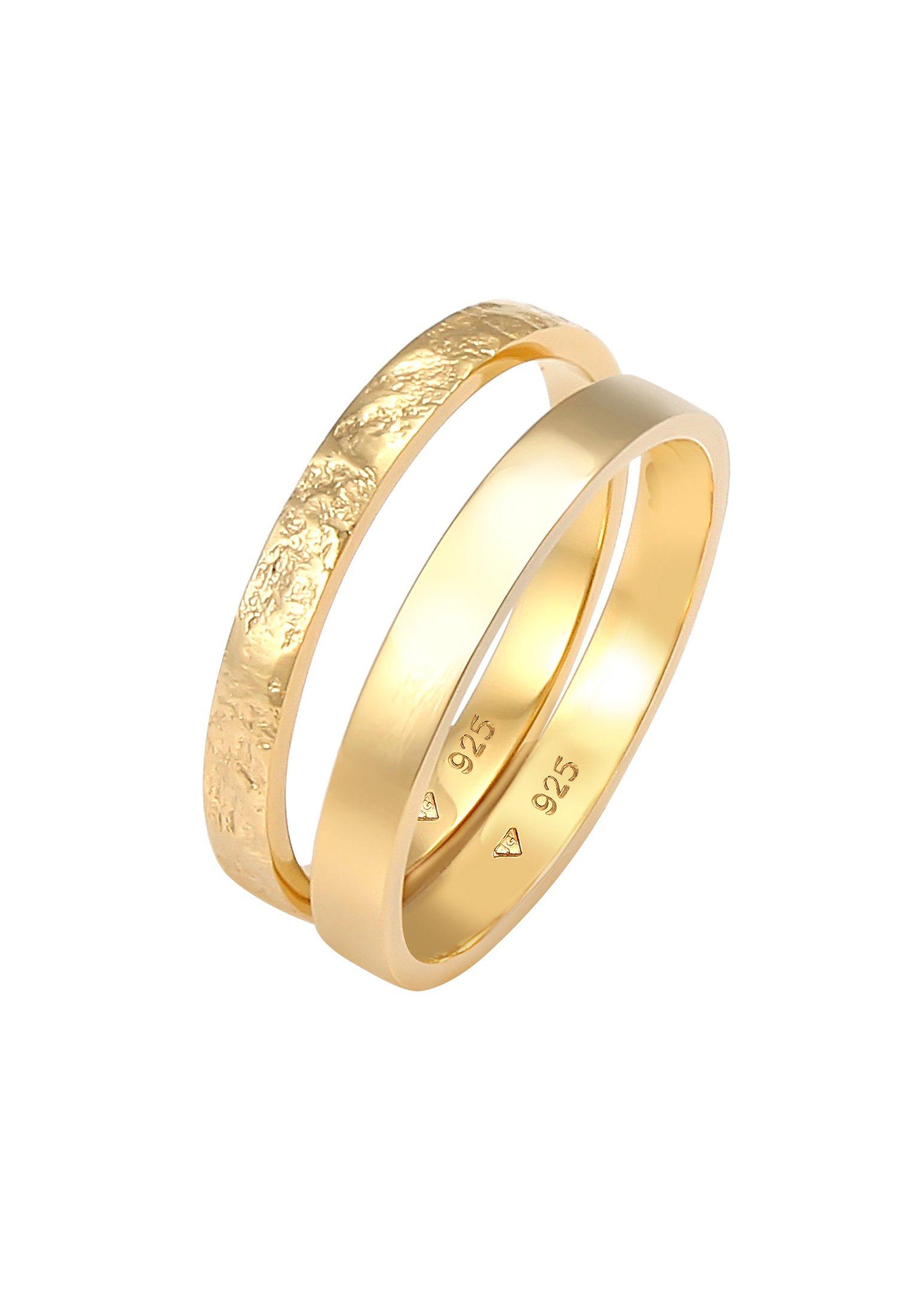 Image of Ring 2er Set Basic Damen Gold 54mm