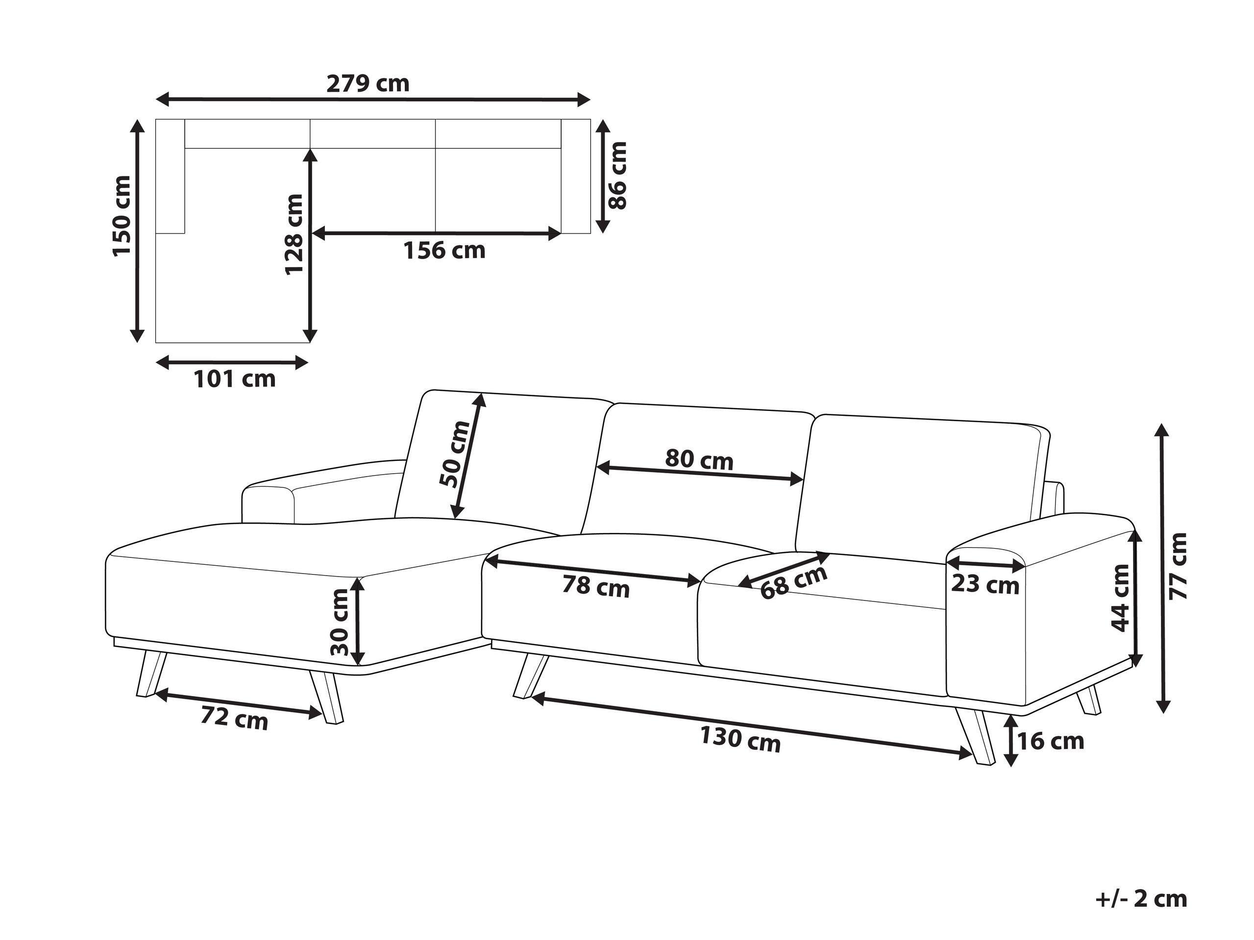 Beliani Ecksofa aus Polyester Modern NORA  