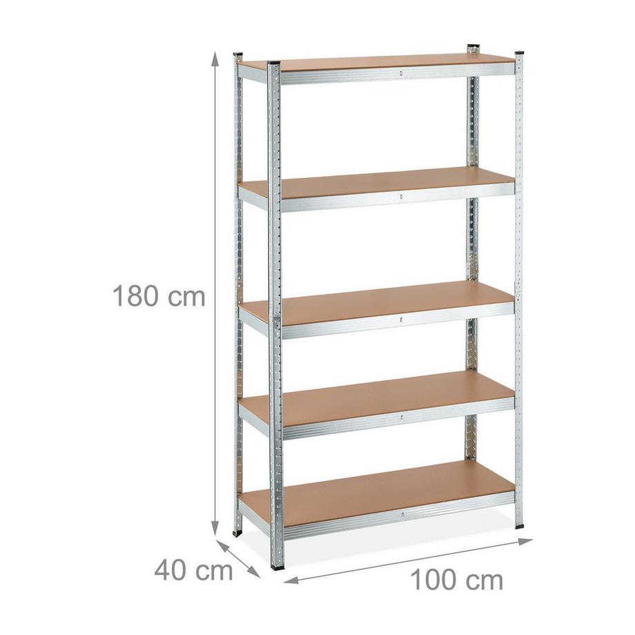 B2X Scaffali zincati per carichi pesanti a 5 livelli  