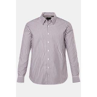 JP1880  Camicia da ufficio con righe, vestibilità moderna, finissaggio EasyCare, colletto button-down e maniche lunghe melanzana 