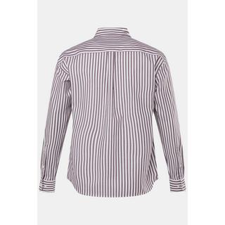 JP1880  Camicia da ufficio con righe, vestibilità moderna, finissaggio EasyCare, colletto button-down e maniche lunghe melanzana 