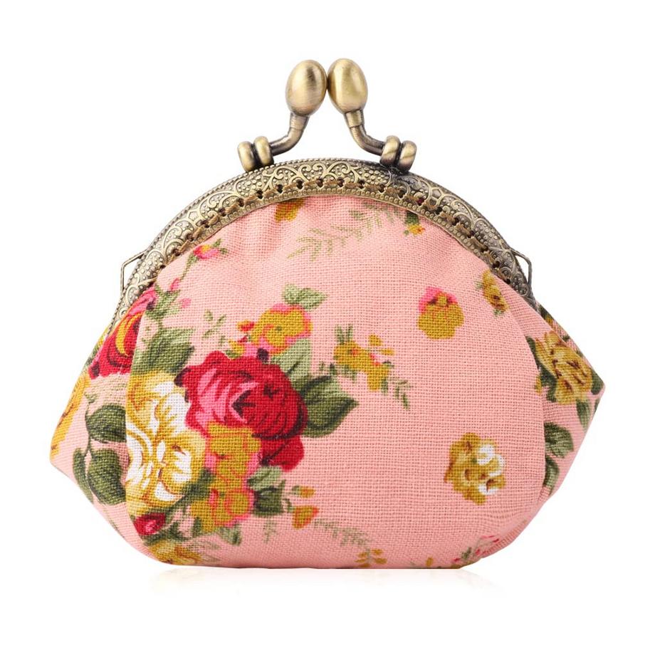 Floral Münzgeldbörse Münzgeldbörse Retro Tasche