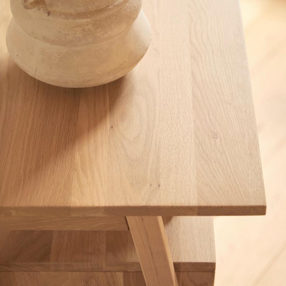 Tikamoon Console 2 tiroirs en chêne massif Pola  