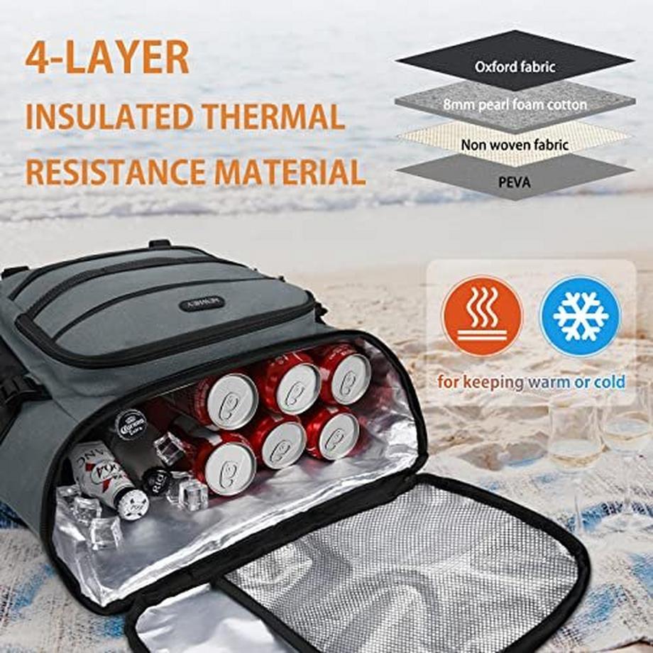 Only-bags.store Sac à dos isotherme étanche grand sac à dos de pique-nique sac à déjeuner léger sac à dos  