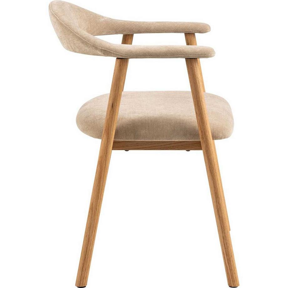 mutoni Chaise avec accoudoirs Lando beige (1 pièce)  