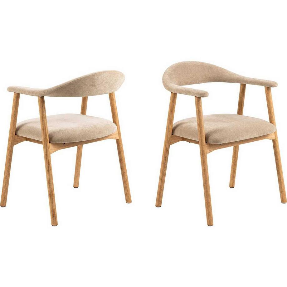 Chaise avec accoudoirs Lando beige (1 pièce)