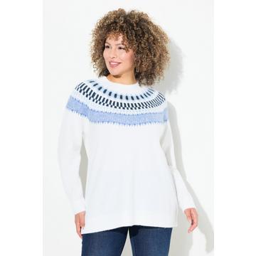 Maglione in morbida maglia fine con tipico design norvegese, scollo a girocollo e maniche lunghe