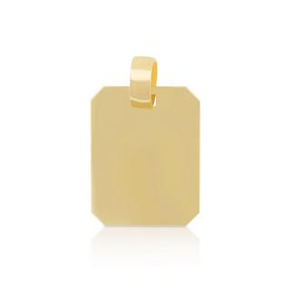 MUAU Schmuck  Pendentif plaque à  graver or jaune 750, 24x15mm 