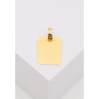 MUAU Schmuck  Pendentif plaque à  graver or jaune 750, 24x15mm 