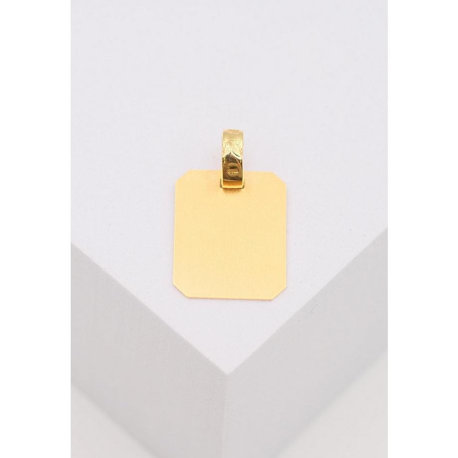 MUAU Schmuck  Anhänger Gravurplatte Gelbgold 750, 18x14mm 
