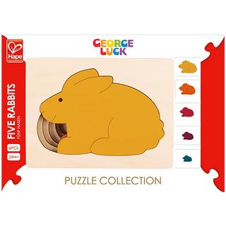 Hape  Puzzle Fünf Hasen (6Teile) 