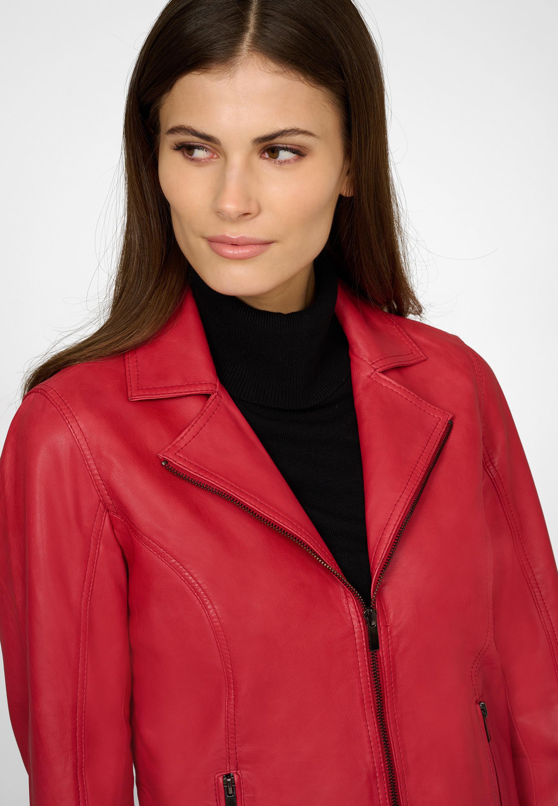 RICANO  Veste en cuir s Amelie, style classique avec col revers 