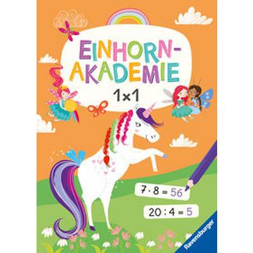 Ravensburger Einhorn Akademie 1x1 - Rätselbuch ab 7 Jahre, Einmaleins lernen, Einhorn Buch