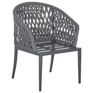 Beliani Set di 2 sedie da giardino con cuscini en Alluminio Industriale LIPARI  