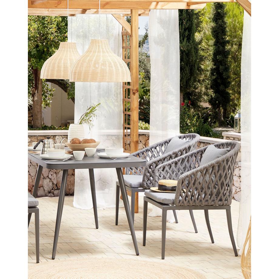 Beliani Set di 2 sedie da giardino con cuscini en Alluminio Industriale LIPARI  