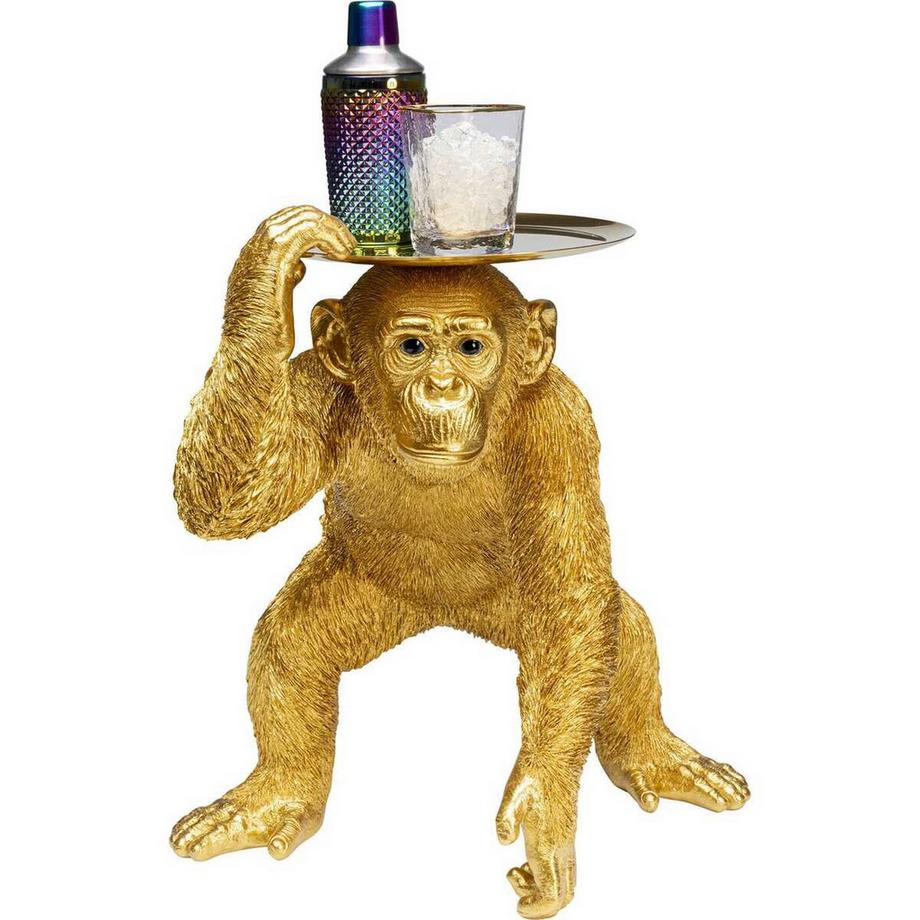 KARE Design  Deko Figur Butler Playing Chimp gold 52 