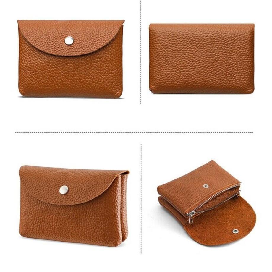 Only-bags.store Mini Vintage Vegane Geldbörse mit Kartenetui und Reißverschlussfach  
