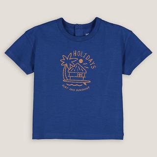 La Redoute Collections  T-shirt col rond imprimé cabane et palmier 