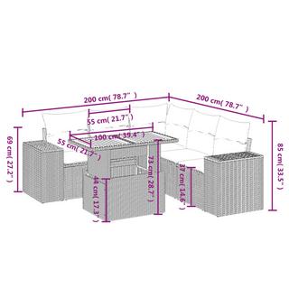 VidaXL Ensemble de canapés de jardin rotin synthétique  