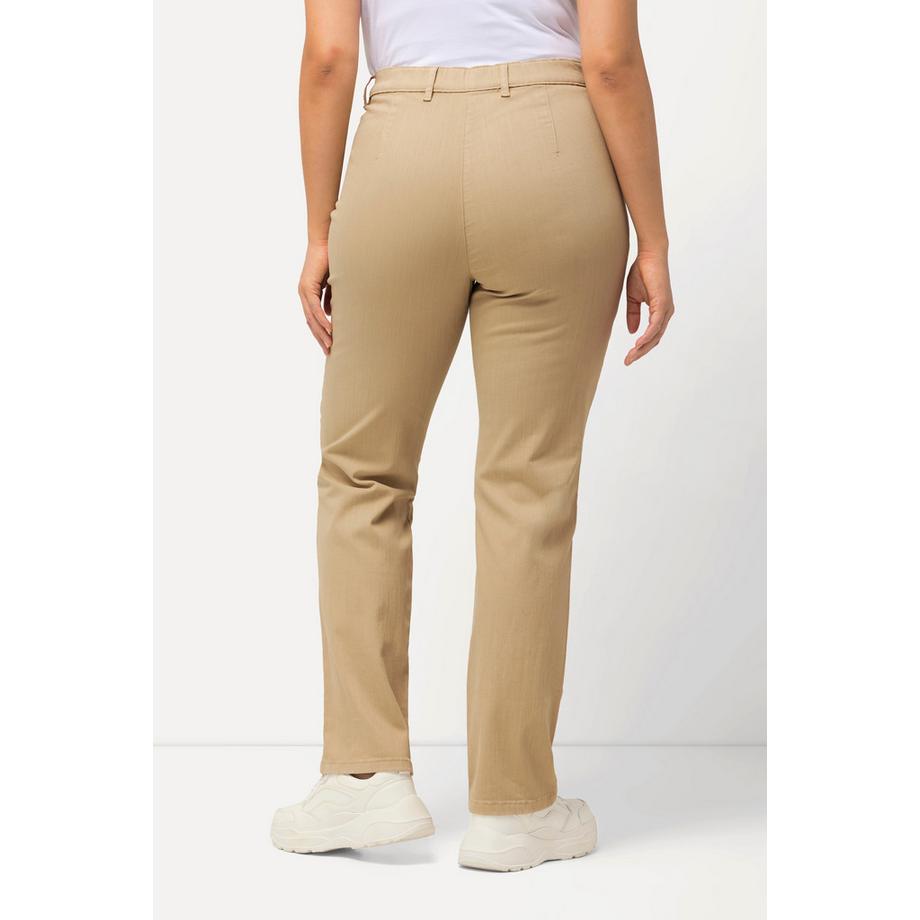 Ulla Popken Mony Pantaloni Elasticizzati Gamba Leggermente Conica Tasche Zip  