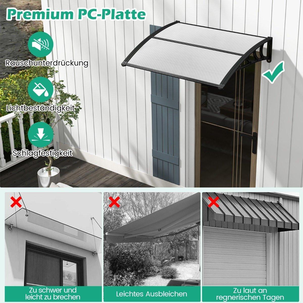 Northix Pensilina per porta d'ingresso, pensilina per porta d'ingresso, pensilina per scrivania, 122 x 99 cm, colore grigio  