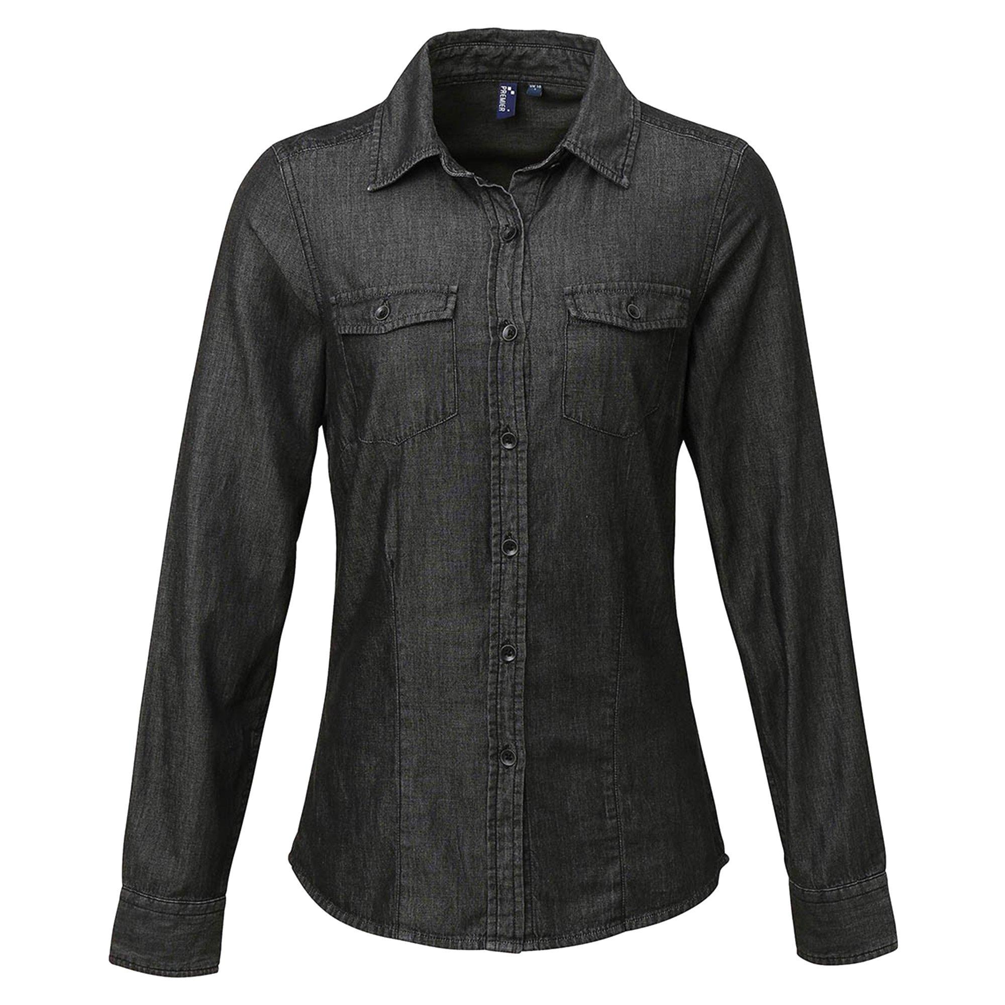Image of Jeans Denim Bluse Damen Schwarz M