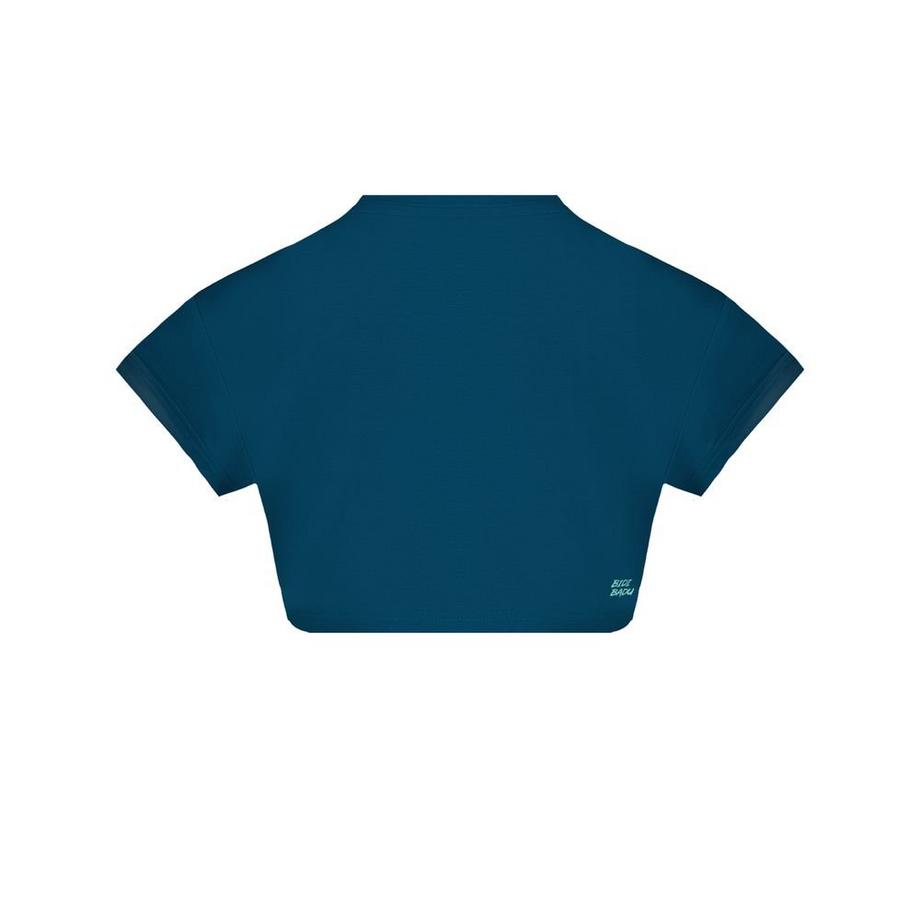 Bidi Badu  Abdominis Crop Move T-Shirt - Petrol 