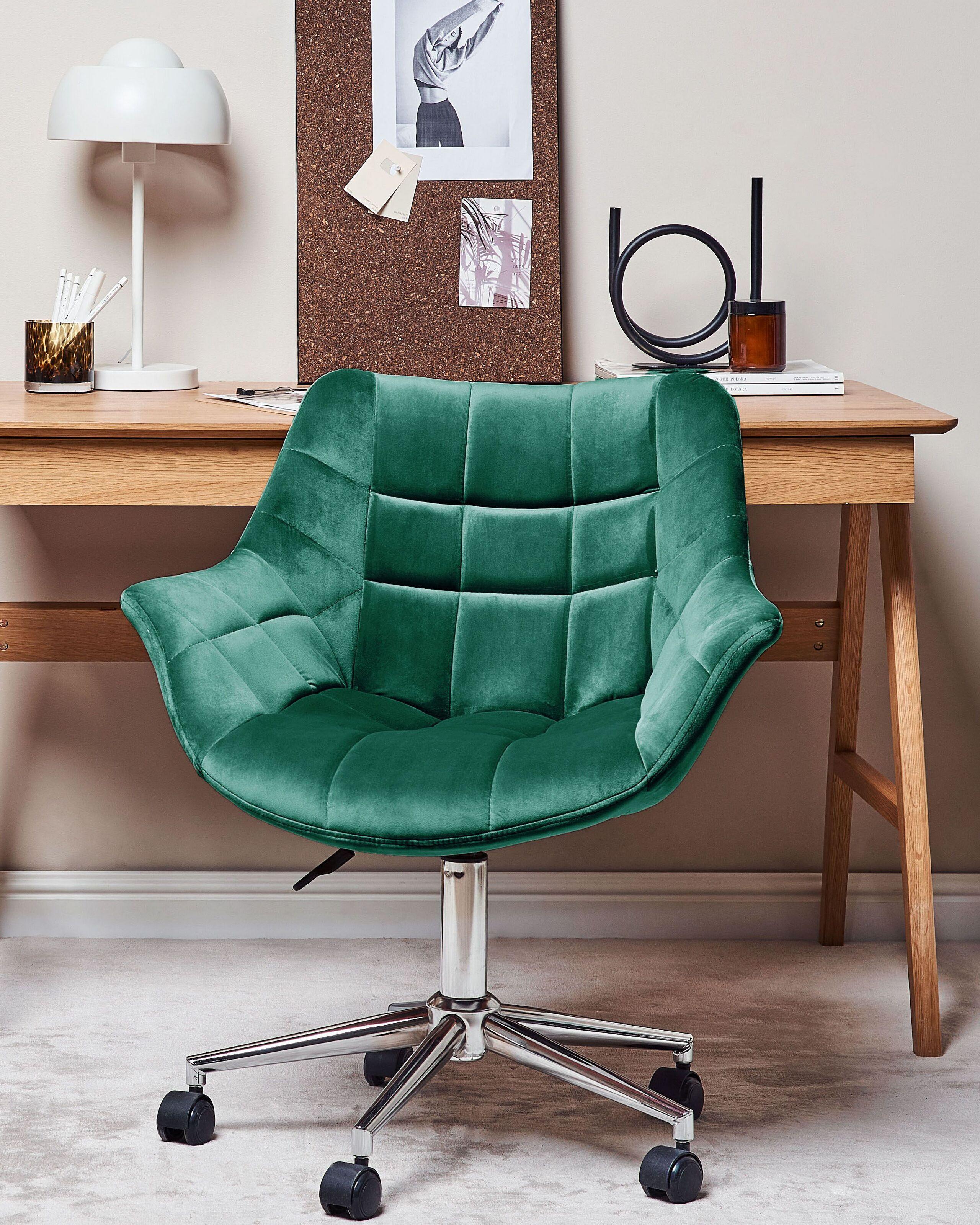 Beliani Chaise de bureau en Velours Moderne LABELLE  