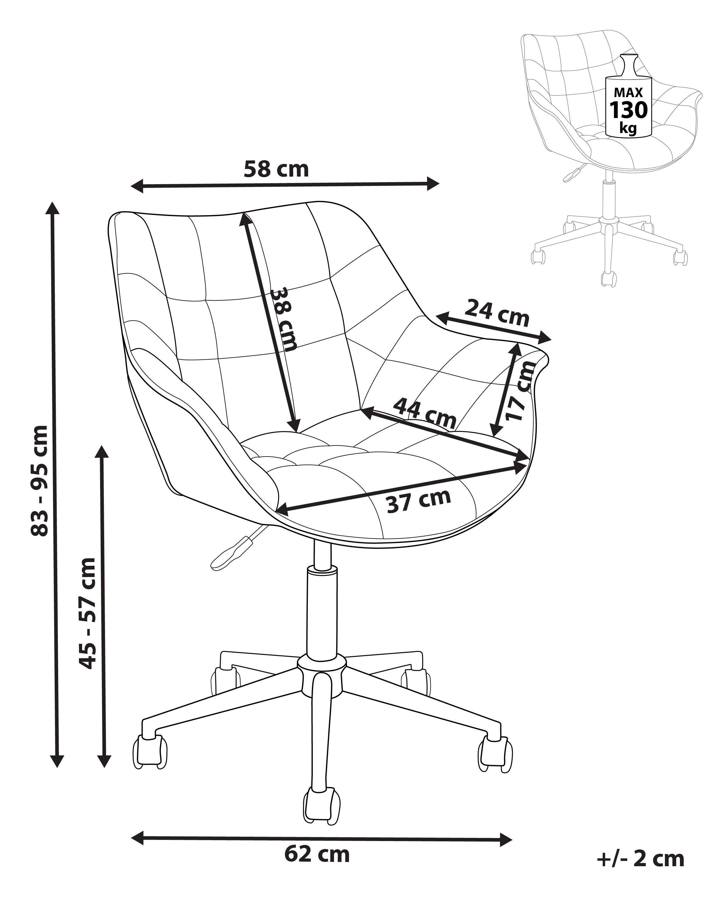 Beliani Chaise de bureau en Velours Glamour LABELLE  