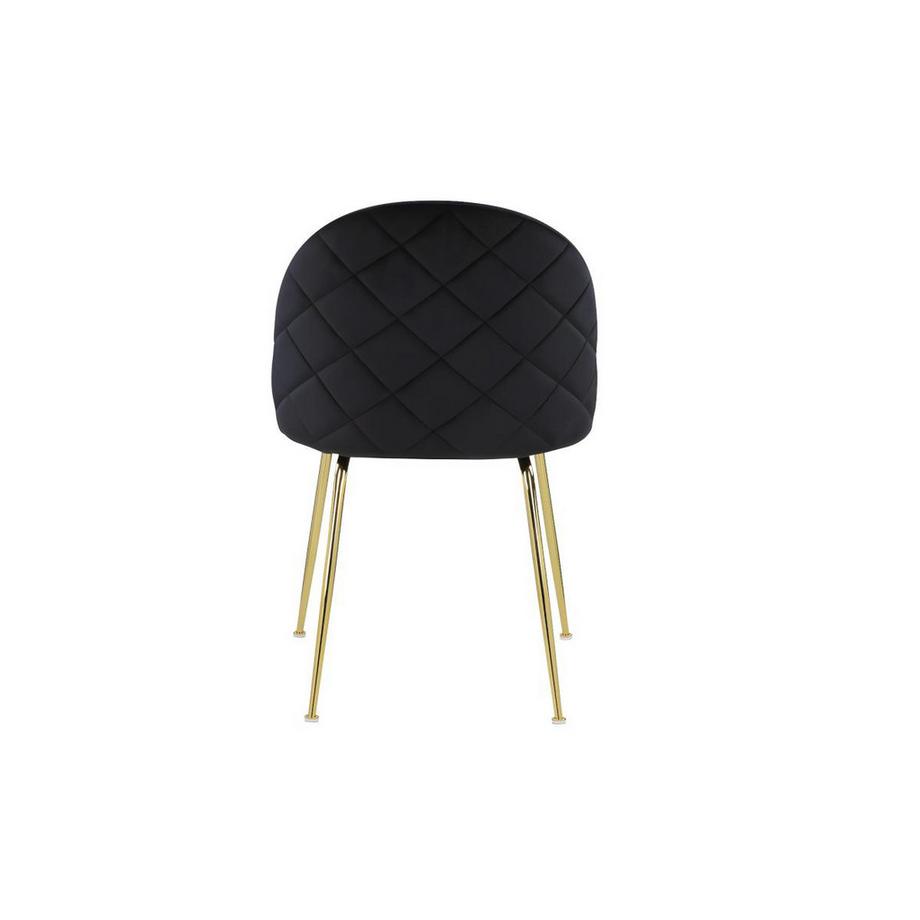 Vente-unique Lotto di 6 sedie Velluto e Metallo Dorato Nero MELBOURNE  