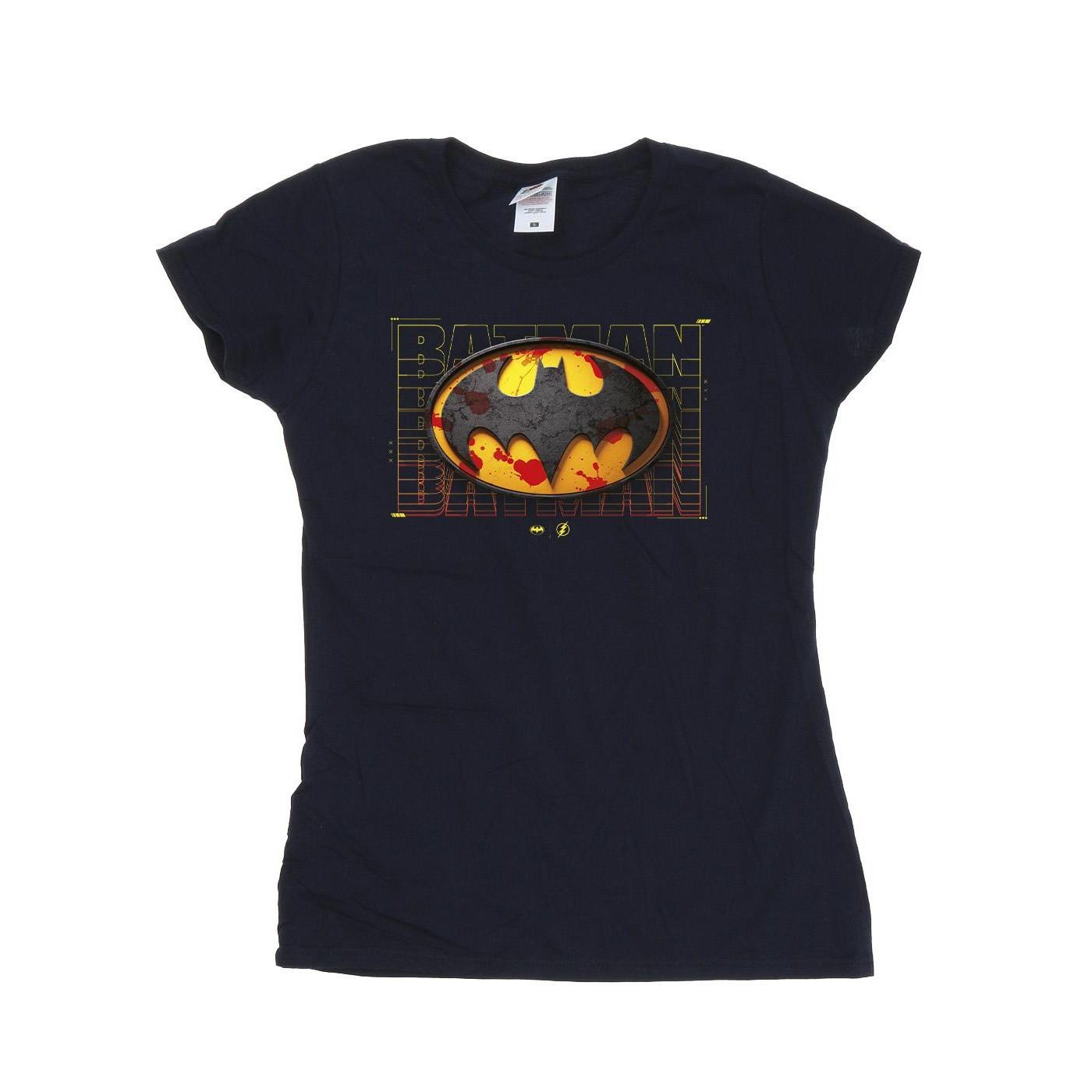 Image of The Flash Batman Red Splatter Tshirt Damen Marine XL
