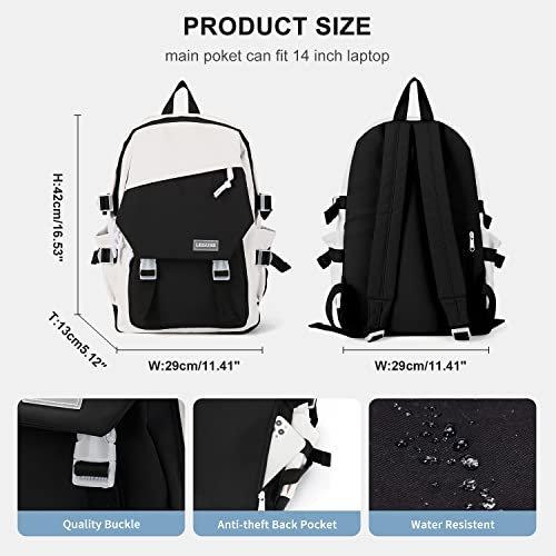 Only-bags.store Sac d'école Sac à Dos d'école Secondaire, Sac à Dos pour Ordinateur Portable de 14 Pouces, Sac à Dos résistant à l'eau pour Sac à Dos pour Adolescents  