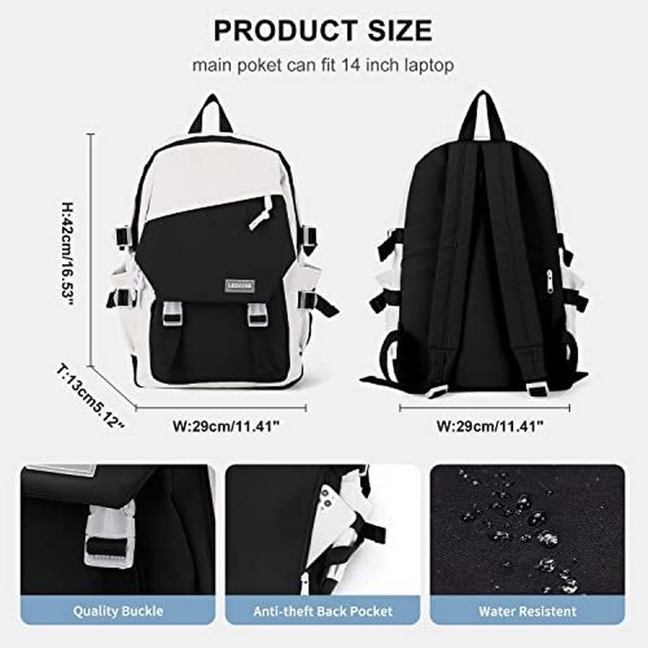 Only-bags.store Sekundarschule Daypack 14 Zoll Laptop Rucksack Wasserresistent  