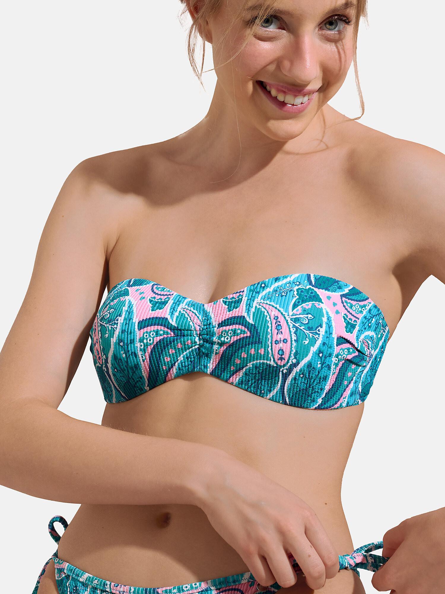 Image of Vorgeformtes Bandeau-badeanzug-top Ohne Bügel Kavala Damen Blau S