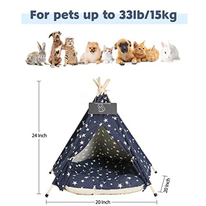 Alopini  Tentes de luxe pour chiens, grotte pour chiens et maisons pour animaux de compagnie avec oreiller et panneau 