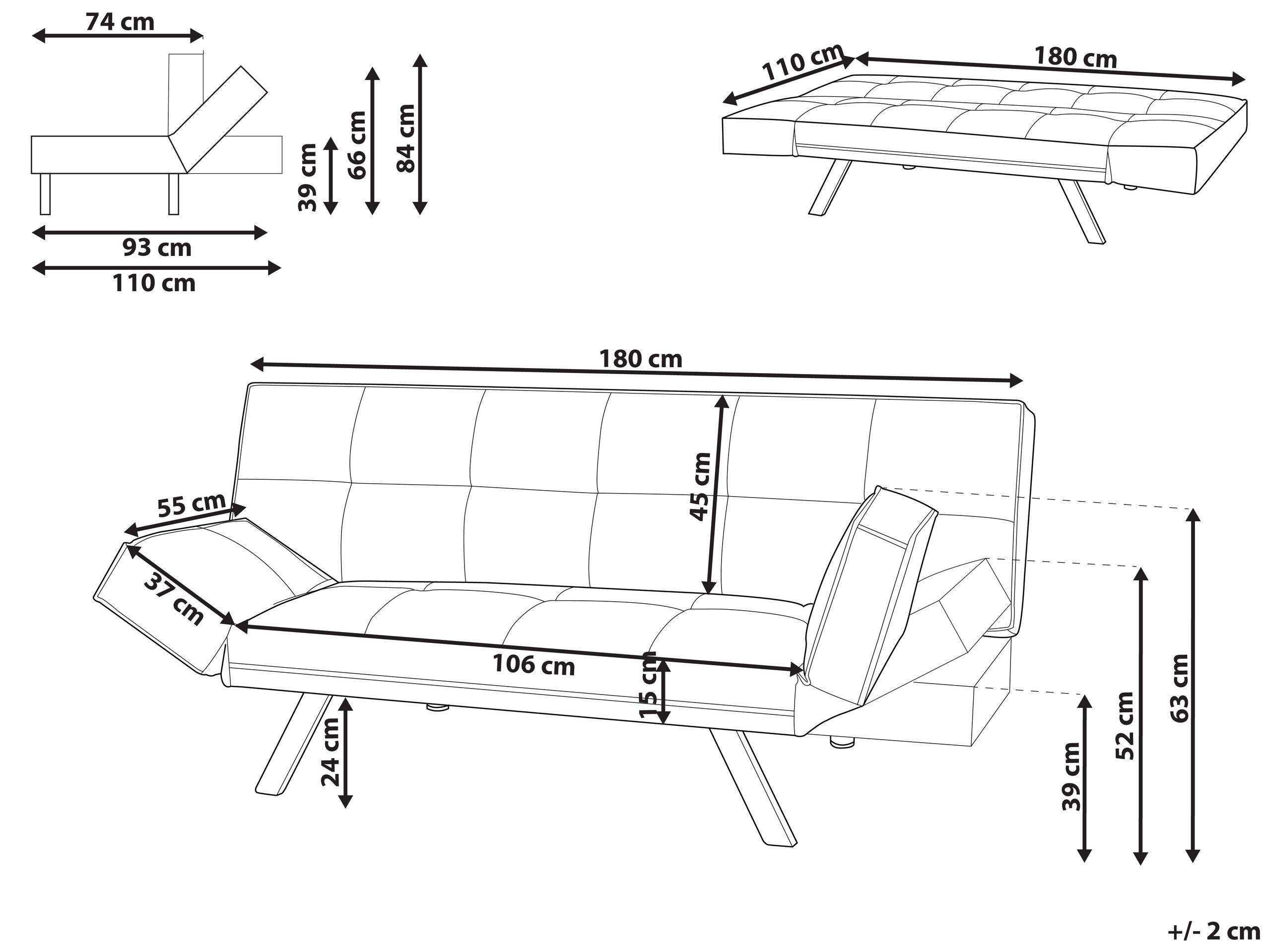 Beliani Schlafsofa aus Polyester Skandinavisch BRISTOL  